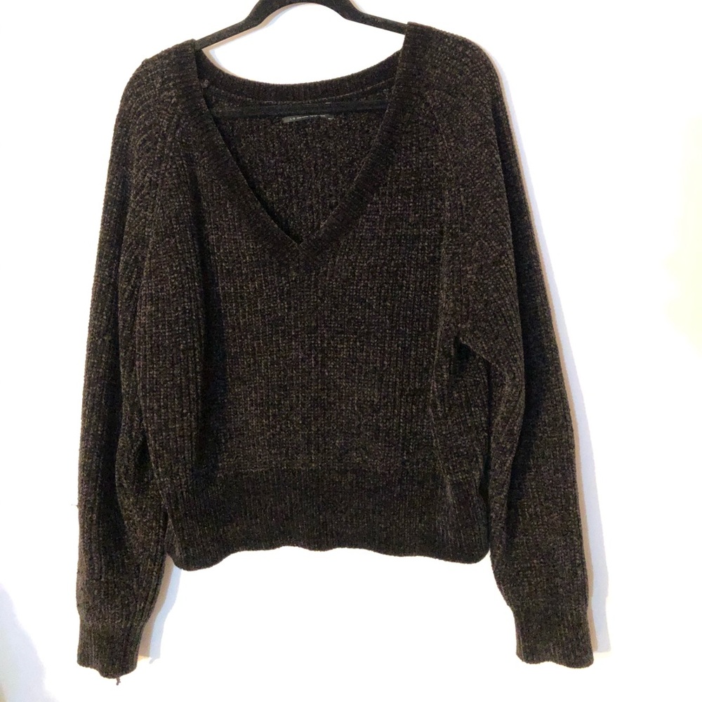 Soft black v-neck sweater